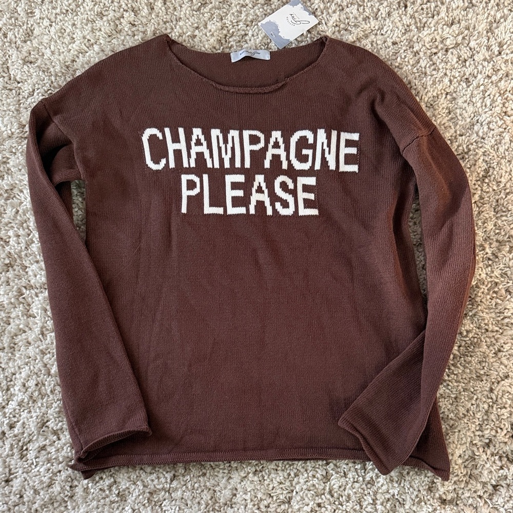 NWT Champagne Please Sweater